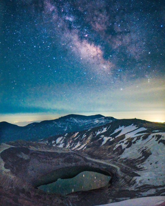 蔵王御釜 天の川