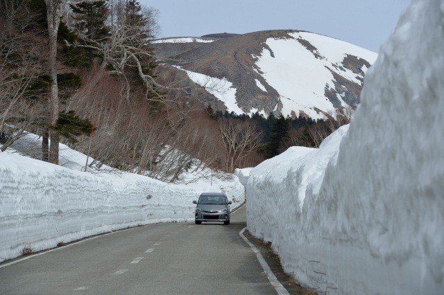春に見られる「雪の回廊」【pixta】