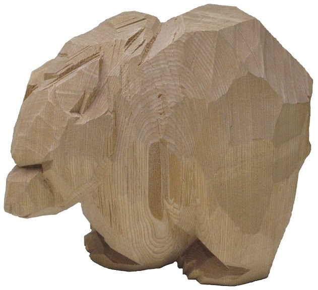 柴崎重行作木彫り熊