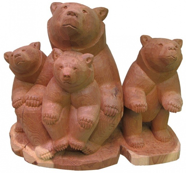 加藤貞夫作木彫り熊
