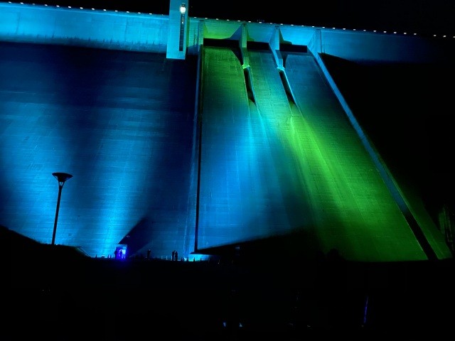 長井ダムライトアップ