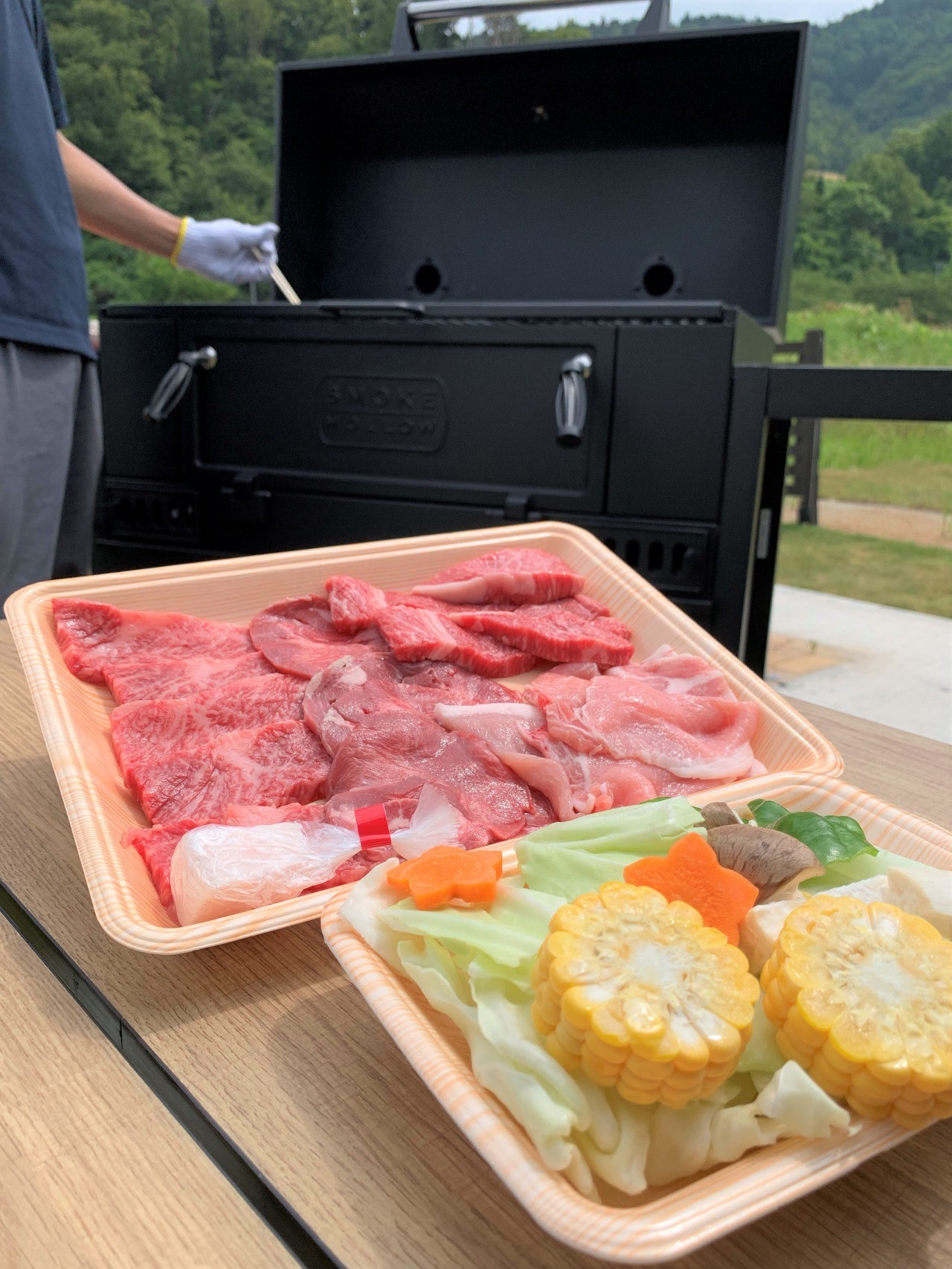 Ishibuchi Valley Barbecue Experience - Glamping BBQ with Yonezawa beef grill, tarp, and campfire